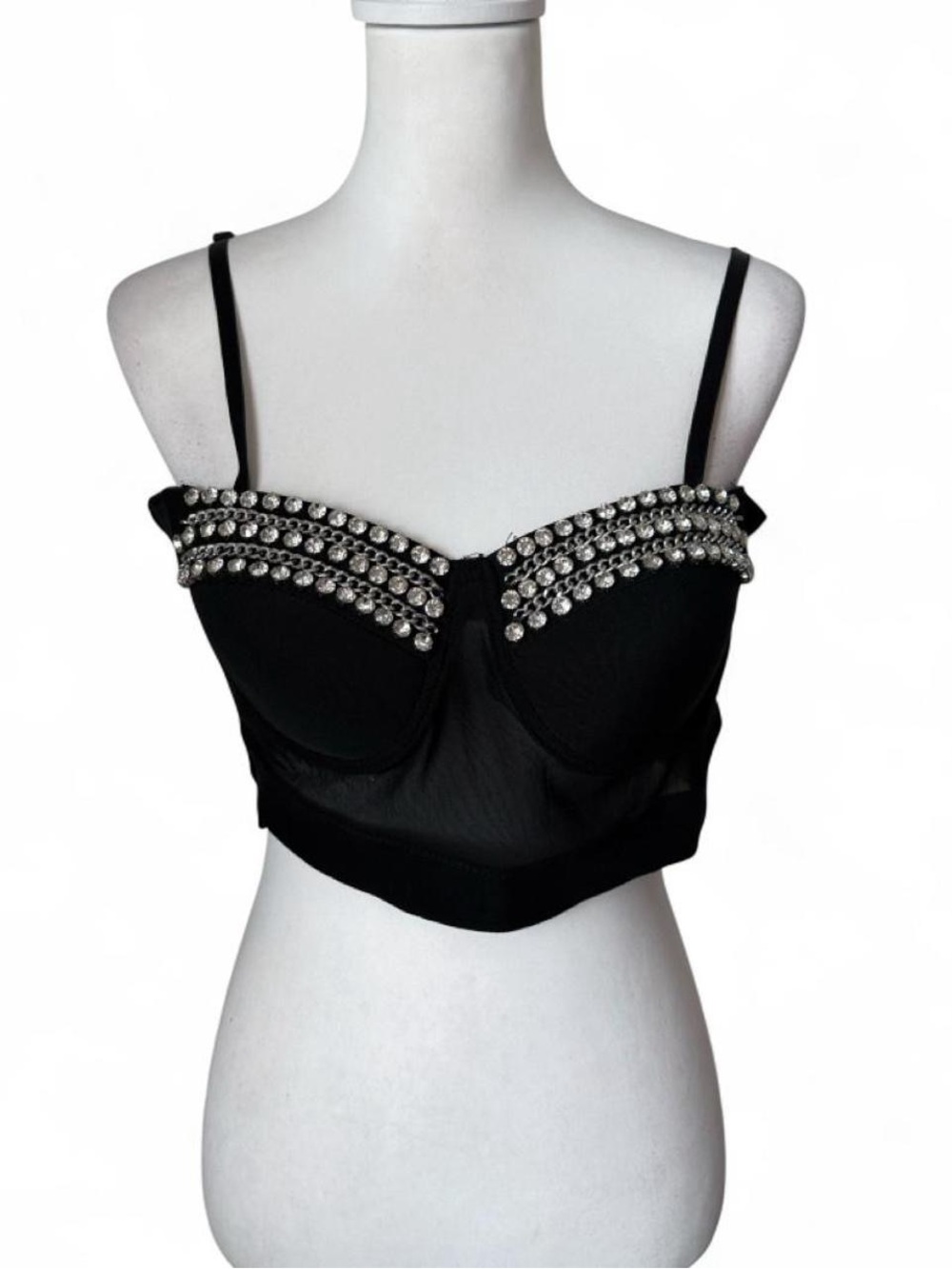 Black Rhinestone Bustier - Picture 4 of 6